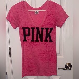 Sold PINK Victoria's Secret Heathered Pink V-Neck Tee